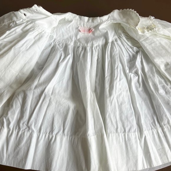Baby White Nylon Floral Applique Christening Coat - Picture 9 of 12